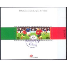 PORB118C-BLOCO CAMPEONATO EUROPEU DE FUTEBOL 1996 - PORTUGAL - 1996 - COM CARIMBO OFERTA CTT