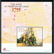 PORB238M-BLOCO 250 ANOS DO TERREMOTO DE 1755 EM LISBOA - PORTUGAL - 2005 - MINT