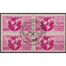 QC0480.01-QUADRA CINQUENTENÁRIO DA UPAE - UNIÃO POSTAL DAS AMÉRICAS E ESPANHA - 1962 - CPD RIO DE JANEIRO