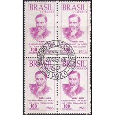 QC0554.02-QUADRA CINQUENTENÁRIO DA MORTE DO POETA NICARAGUENSE RUBÉN DARIO - 1966 - CPD SÃO PAULO