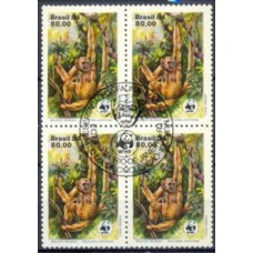 QC1402-QUADRA WWF - PRESERVAÇÃO DA FAUNA BRASILEIRA - MACACOS, 80,00 - 1984 - CBC RIO DE JANEIRO