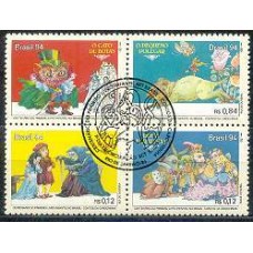 QC1916-QUADRA CENTENÁRIO DO PRIMEIRO LIVRO INFANTIL NO BRASIL - CONTOS DA CAROCHINHA - 1994 - CBC RIO DE JANEIRO