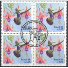 QC1994.02-QUADRA EXPOSIÇÃO FILATÉLICA ESPAMER 96 - BEIJA-FLORES, TOPETE - 1996 - CBC SEVILHA/ESPANHA