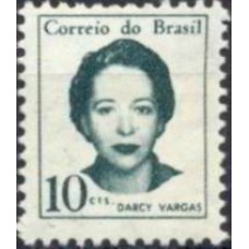 RE0531M-SELO MULHERES FAMOSAS DO BRASIL, DARCY VARGAS - 1969 - MINT