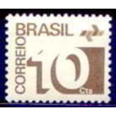 RE0541M-SELO TIPO CIFRA PAPEL FOSFORESCENTE, 10CTS PARDO - 1974 - MINT