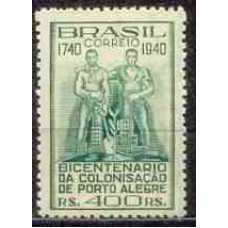 SB0156N-SELO BICENTENÁRIO DA COLONIZAÇÃO DE PORTO ALEGRE - 1940 - N