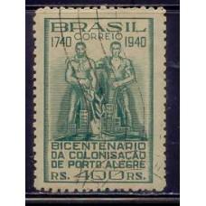 SB0156U-SELO BICENTENÁRIO DA COLONIZAÇÃO DE PORTO ALEGRE - 1940 - U