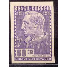 SB0245M-SELO 4º CENTENÁRIO DA FUNDAÇÃO DE SALVADOR E DA INSTALAÇÃO DO GOVERNO GERAL DO BRASIL, 60 CTS - 1949 - MINT