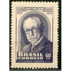 SB0277M-SELO 4º CONGRESSO BRASILEIRO DE HOMEOPATIA - CENTENÁRIO DO NASCIMENTO DE LICÍNIO ATANÁSIO CARDOSO - 1952 - MINT