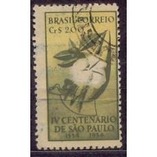 SB0292U-SELO PROPAGANDA DO 4º CENTENÁRIO DE SÃO PAULO, CR$ 2,00 - 1953 - U