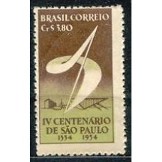 SB0294N-SELO PROPAGANDA DO 4º CENTENÁRIO DE SÃO PAULO, CR$ 3,80 - 1953 - N