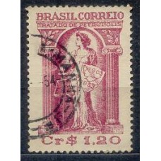 SB0321U-SELO CINQUENTENÁRIO DO TRATADO DE PETRÓPOLIS, CR$ 1,20 - 1953 - U