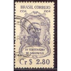 SB0330U-SELO 4º CENTENÁRIO DE SÃO PAULO/SP, CR$ 2,80 PAPEL ACETINADO - 1954 - U