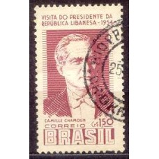 SB0338U-SELO VISITA DO PRESIDENTE DO LÍBANO CAMILLE CHAMOUM - 1954 - U