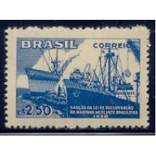 SB0419N-SELO SANÇÃO DA LEI DE RECUPERAÇÃO DA MARINHA MERCANTE BRASILEIRA - 1958 - N