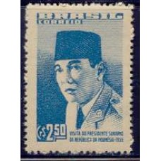 SB0432N-SELO VISITA DO PRESIDENTE SUKARNO DA INDONÉSIA - 1959 - N