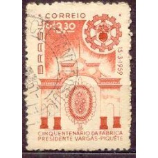 SB0442U-SELO CINQUENTENÁRIO DA FÁBRICA GETÚLIO VARGAS EM PIQUETE/SP - 1959 - U