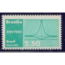 SB0449M-SELO INAUGURAÇÃO DE BRASÍLIA - NOVA CAPITAL FEDERAL, 2,50 - 1960 - MINT