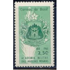 SB0459N-SELO 150 ANOS DA ACADEMIA MILITAR DAS AGULHAS NEGRAS, BRASÃO - 1961 - N