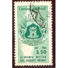 SB0459U-SELO 150 ANOS DA ACADEMIA MILITAR DAS AGULHAS NEGRAS, BRASÃO - 1961 - U