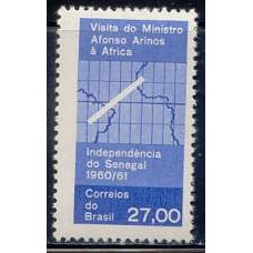 SB0461M-SELO VISITA DO MINISTRO DO EXTERIOR AFONSO ARINOS À ÁFRICA - 1961 - MINT