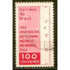 SB0473U-SELO CENTENÁRIO DA INSTITUIÇÃO DO SISTEMA MÉTRICO NO BRASIL - 1962 - U