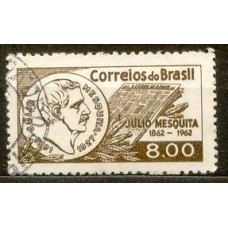 SB0475U-SELO CENTENÁRIO DO NASCIMENTO DE JÚLIO MESQUITA - 1962 - U