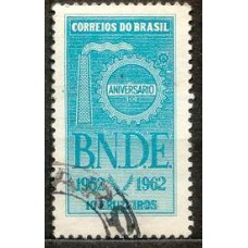 SB0481U-SELO 10º ANIVERSÁRIO DO BANCO NACIONAL DO DESENVOLVIMENTO - BNDE - 1962 - U