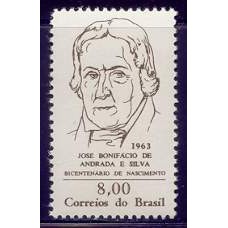 SB0491M-SELO BICENTENÁRIO DO NASCIMENTO DE JOSÉ BONIFÁCIO DE ANDRADA E SILVA - 1963 - MINT