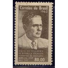 SB0497M-SELO VISITA DO MARECHAL JOSIP BROZ TITO PRESIDENTE DA IUGOSLÁVIA - 1963 - MINT