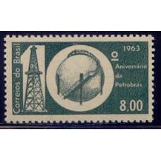 SB0499N-SELO 10º ANIVERSÁRIO DA PETROBRÁS - 1963 - N