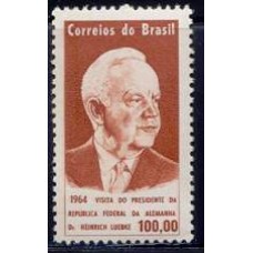 SB0512M-SELO VISITA DO PRESIDENTE DA REPÚBLICA FEDERAL DA ALEMANHA HEINRICH LUBKE - 1964 - MINT