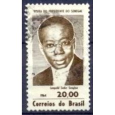 SB0514U-SELO VISITA DO PRESIDENTE DO SENEGAL LEOPOLDO SEDAR SENGHOR - 1964 - U