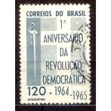 SB0523U-SELO 1º ANIVERSÁRIO DA REVOLUÇÃO DEMOCRÁTICA - 1965 - U