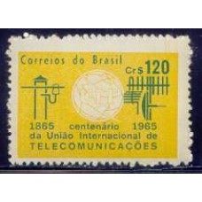 SB0528M-SELO 100 ANOS DA UIT - UNIÃO INTERNACIONAL DE TELECOMUNICAÇÕES - 1965 - MINT