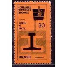 SB0547N-SELO 25º ANIVERSÁRIO DA COMPANHIA SIDERÚRGICA NACIONAL - 1966 - N