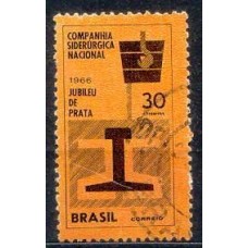 SB0547U-SELO 25º ANIVERSÁRIO DA COMPANHIA SIDERÚRGICA NACIONAL - 1966 - U