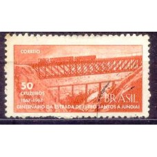 SB0564U-SELO CENTENÁRIO DA ESTRADA DE FERRO SANTOS - JUNDIAÍ - 1967 - U