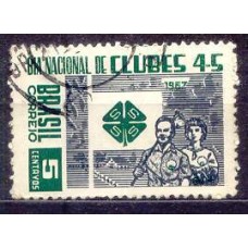 SB0573U-SELO DIA NACIONAL DOS CLUBES "4S" - SER - SABER - SAÚDE - SENTIR - 1967 - U