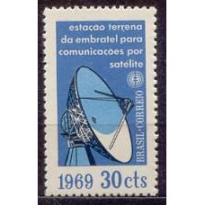 SB0627M-SELO ESTAÇÃO TERRENA DA EMBRATEL PARA COMUNICAÇÕES POR SATÉLITE - 1969 - MINT