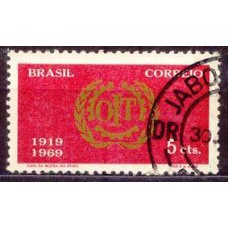 SB0636U-SELO CINQUENTENÁRIO DA OIT - ORGANIZAÇÃO INTERNACIONAL DO TRABALHO - 1969 - U