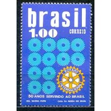 SB0773N-SELO CINQUENTENÁIO DO ROTARY CLUBE INTERNACIONAL DO BRASIL - 1973 - N