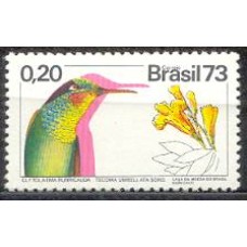 SB0783N-SELO FLORA E FAUNA, BEIJA-FLOR E IPÊ - 1973 - N