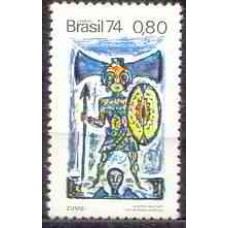 SB0830M-SELO DIVULGAÇÃO DAS LENDAS POPULARES BRASILEIRAS, ZUMBI - 1974 - MINT