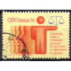 SB0870U-SELO CINQUENTENÁRIO DO JUIZADO DE MENORES NO BRASIL - 1974 - U