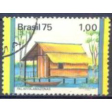 SB0882U-SELO HABITAÇÕES NO BRASIL - O HOMEM E O MEIO, PALAFITA - 1975 - U