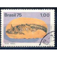 SB0897U-SELO ARQUEOLOGIA BRASILEIRA, PEIXE FÓSSIL - 1975 - U