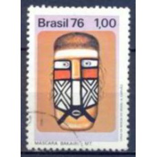 SB0928U-SELO PRESERVAÇÃO DA CULTURA INDÍGENA NO BRASIL, MÁSCARA BAKAIRI - 1976 - U