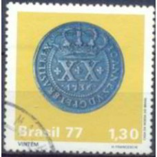 SB1002U-SELO MOEDAS DO BRASIL COLONIAL, VINTÉM - 1977 - U