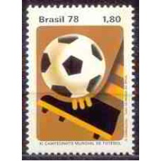 SB1030M-SELO XI CAMPEONATO MUNDIAL DE FUTEBOL ARGENTINA, BOLA NO PÉ - 1978 - MINT